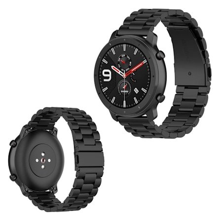 Samsung Gear S2 / Galaxy Watch Active 2 - 40mm / 44mm klockarmband i rostfritt stål - Svart