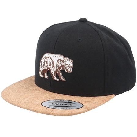Iconic - Mountains Bear Patch Black/Cork Snapback Snapback Black Cap - @ Hatstore