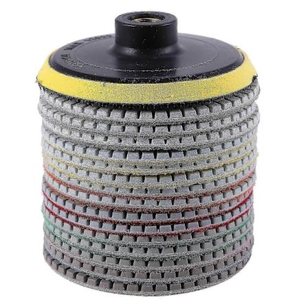 16 st Diamantpoleringsdynor Kit 4 Tum 100mm Våt/Torr för Granitsten Betong Marmor Slipskivor Set