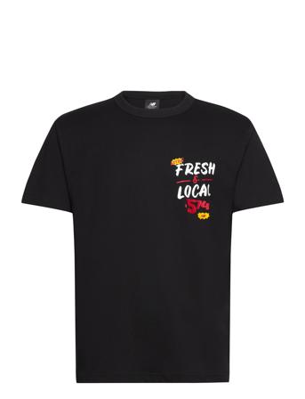 Essentials Reimagined Graphic Cotton Jersey Short Sleeve T-S T-shirts Short-sleeved Svart New Balance*Betinget Tilbud