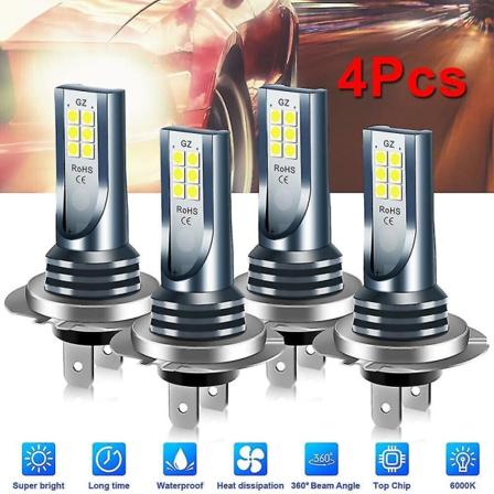 4x H7 Led-forlygtepæresæt Højt nærlys 110w 30000lm Super Bright 6000k hvid 4 pcs