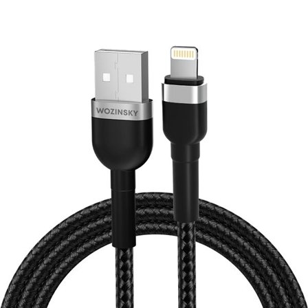 Wozinsky WNBAL2 USB-A / Lightning 2.4A-kabel 2 m - sort