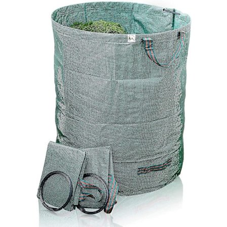 Haveposer Sæt af 3 272l - Havepose 4 Håndtag Ekstra Robust + Foldbar, Selvstående Posebeholder til Græs, Blade, Haveaffald, Grønt Klip