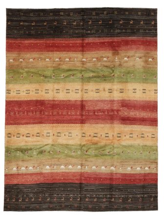 Hand Knotted Gabbeh Persia Fine Rug 255X330 Wool Brown/Black Large