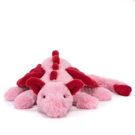 Jellycat Stor Rosa Drage Plysjleketøy 66 cm - Mytisk Kosedyrgave til Barn[GPA] rosa