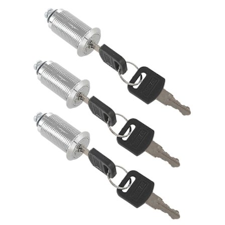 3x Sylinderlås Postkasselås Skaplås Møbellås Med 6 Nøkler Boris