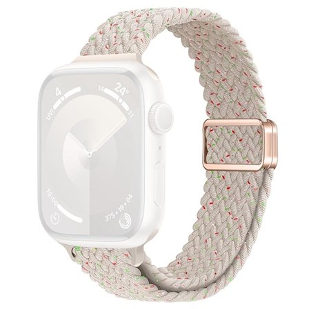 KALEBOL Flätat klockarmband Apple Watch Series 10 46mm Magnetiska nylonarmband - Vårkörsbär