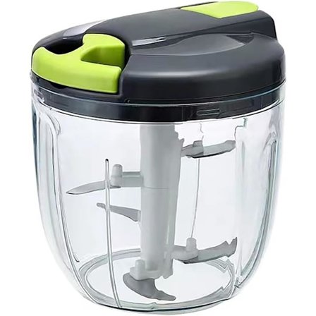 Håndmatkutter med rustfrie stålblad 900 ml, grønnsakshakker, løkkutter, hvitløkskutter, manuell matprosessor egnet