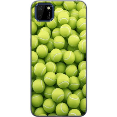 Kompatibel Mobilcover til Huawei Huawei Y5p Mønster af grønne tennisbolde i høj detalje, sporty motiv med gentagende tekstur og stærke farver for