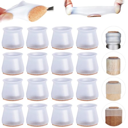 L 16 stk silikon filt bordstol fotbeskytter møbel st