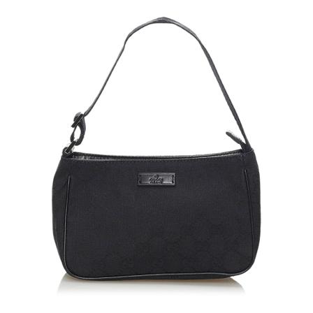 Gucci Vintage, Pre -owned GG Canvas Baguette Zwart, Dames, Maat:ONE Size
