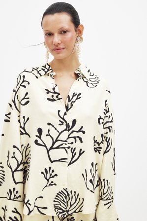 NA-KD Viscose Blend Oversized Shirt - Skjorter - Multicolor - EU 44