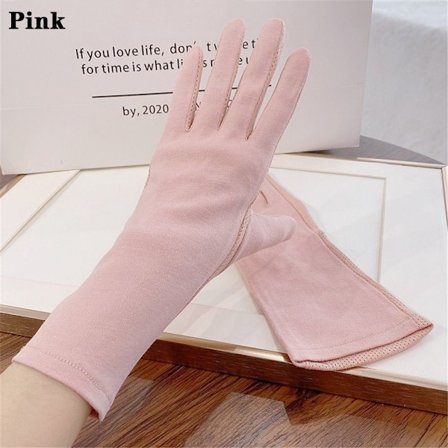 Puuvillahanskat Auringonsuojakäsineet PINK