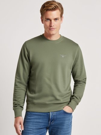 Accademia Militare Felpa Senza Zip Uomo Verde