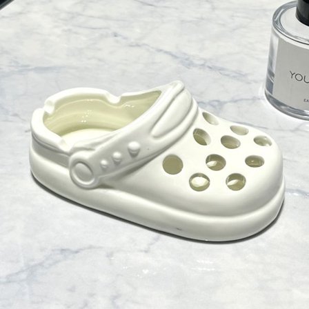 Sjove Crocs Askebæger Ornamenter-Crocs Keramiske Askebæger Sjove Anti-Fly Ask Ornamenter -Hvid