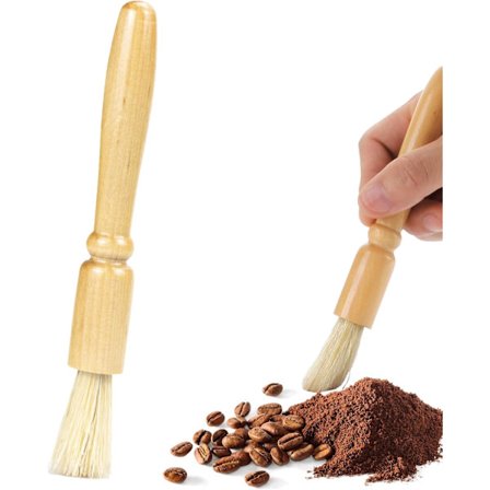 1 stk. Kaffebørste Kaffemaskinetilbehør Kaffekværn Rengøringsbørste med Træhåndtag til Barista til Hjemmekøkken