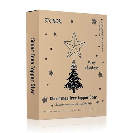 Glittrende Trestjerne Juleborddekorasjon 25 x 30cm Sølv 1 stk