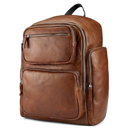 Jasnobrązowy skórzany plecak California dla mężczyzn - Skórzane torby