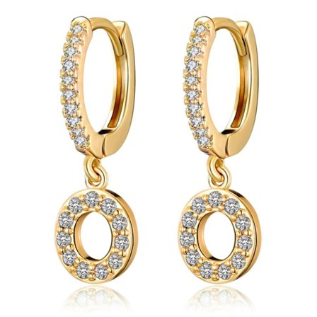 Hoopörhängen för kvinnor flickor 18K guldpläterad Dain