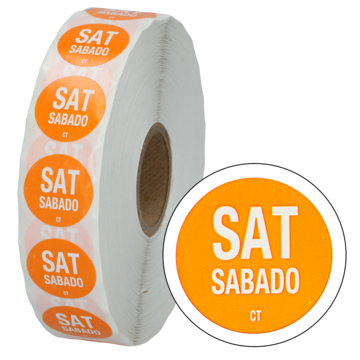 ETIKETT SATURDAY ORANGE DOT