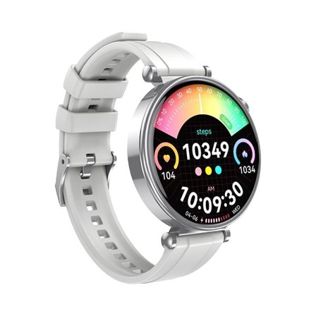 XO GT4 Mini smartwatch med 1,32" AMOLED-skærm og IP68-klassificering - Sølv
