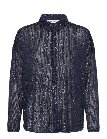 Sraviana Shirt Tops Shirts Long-sleeved Navy Soft Rebels