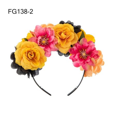 Halloween Rose Flower Pannband Mexikansk Rose Flower Crown FG138-2