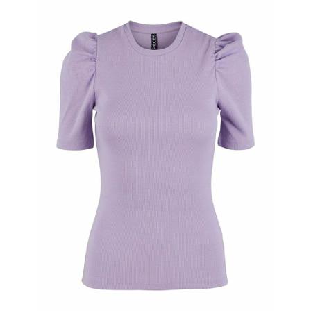 Pieces, Anna Ss Top Paars, Dames, Maat:S