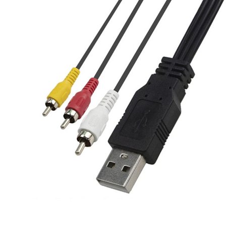 USB til 3 RCA-kabel Audio Videokabel 1,5 M USB-M TIL RCA-M 1,5 M