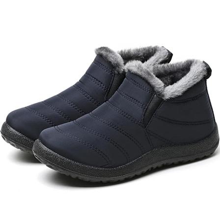 Damskor Stövlar & Ankle Boots För Kvinnor Varma Päls Vinterstövlar Snö Botas Mujer Slip On Kort Stövlar Combat Vinterskor Kvinnor Blue 39