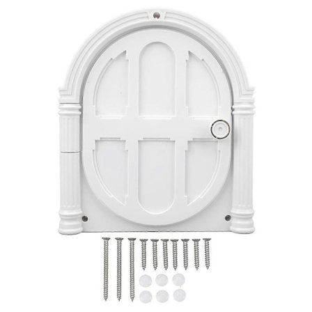 Hvit Værbestandig 2-veis låsbar katteluke for vindu/vegg - Type 2, Lydløs kjæledyrdør for hund