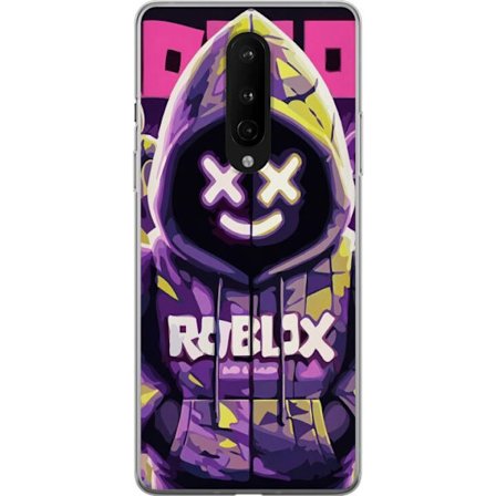 Kompatibelt Mobilskal till OnePlus OnePlus 8 Färgstark Roblox-inspirerad huvtröjskaraktär med neonfärger och mask, digital spelillustration perfek
