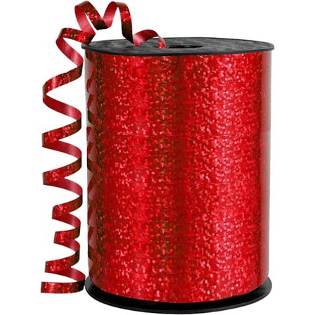 500 meter rødt krøllebånd 5 mm til balloner, 457 m plisseret ballonbånd, bånd, ballon, snor, fest, skinnende metalliske bånd til gave
