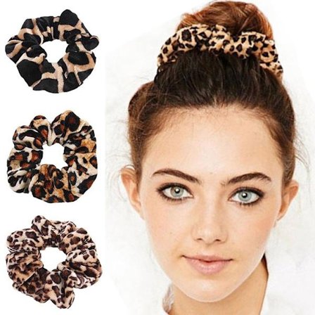 Leopard Print Hair Bands Scrunchie Elastic Scrunchy Ponytail Holder Hairband ^PN