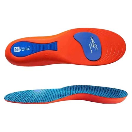 2x Ortopædiske Indlægssåler til Støtte af Fodsvang Plantar Fasciitis Platfod Ryg- & Hælsmerter Orange 45-46