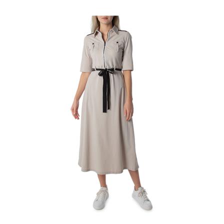 Zip73 Dress , Beige , Dames , Maat: L Casual jurken