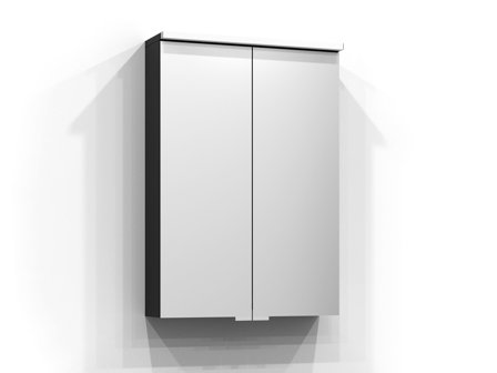 Svedbergs Sarek Spegelskåp med LED-belysning Svart Ask, Badrum