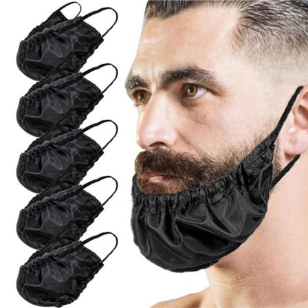 Miesten parranpeitto Bandana, musta parranpeitto, parranpeitto, öljy- ja tahrankestävä parranpeitto (6 kpl)