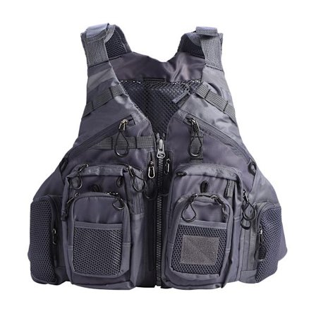 Aikuisten unisex ulkoiluun sopiva monitoiminen pelastusliivi, tummanharmaa