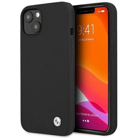 BMW Silikonfodral med signatur för iPhone 13 - Svart