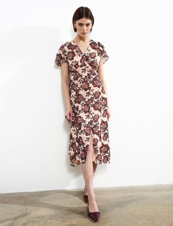 French Connection Elyse S/S Tea Dress - Pink - 40