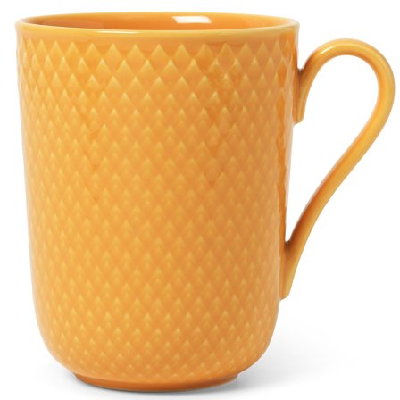 Lyngby porcelæn Rhombe Color muki kahvalla 33 cl, keltainen