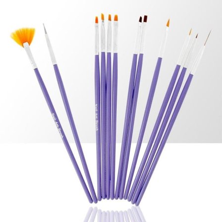 Sæt med 12 forskellige børster - Lilla