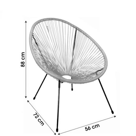 Soffa i resin och stål Cabana ljusgrå - 227009