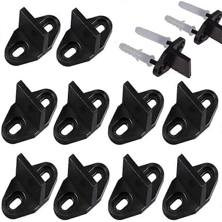 10 kpl - Kestävä lattiaohjain - Liukuoven ohjain - Säädettävä liukuovi - Muovinen säädettävä seinäoven lattiaohjain ruuveilla