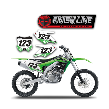Dekaler For Nummerskilt Finish Line - Kawasaki KLX 140R S 2025-2025