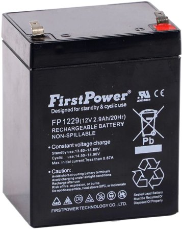 First Power FP1229 Batteri 12V, 2,9 Ah, Elfördelning & strömförsörjning