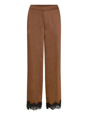 Pants With Lace Detail Brown Coster Copenhagen