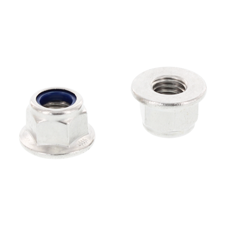 Schäfer & Peters 692645 Flänsmutter med fläns, räfflad, rostfri A2 M5-gänga, 500-pack, Infästning