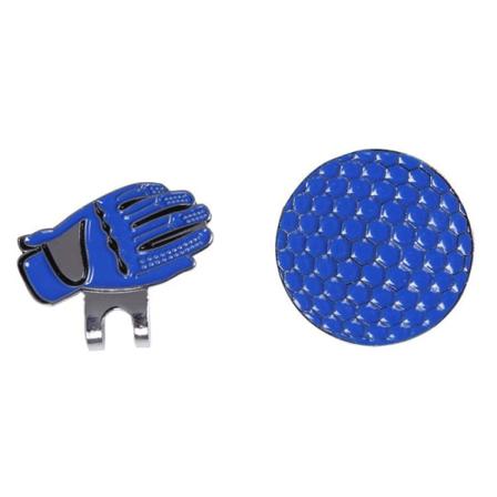 Golflueklips, hanskemønster i rustfritt stål Golfklips Golflueklips med avtagbar kulemarkør